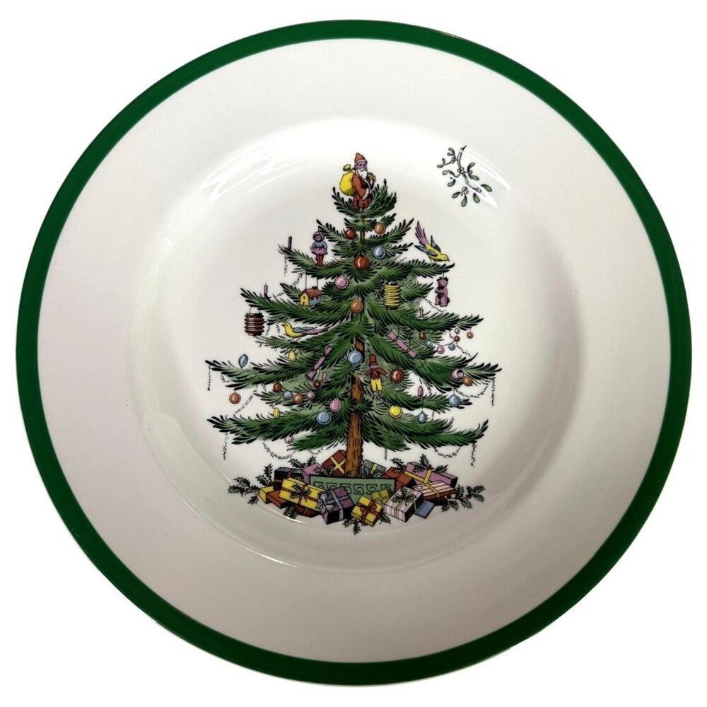 4 VTG Spode Christmas Tree Dinner Plates 10.75” Made In England S3324-Y Set - Picture 10 of 11